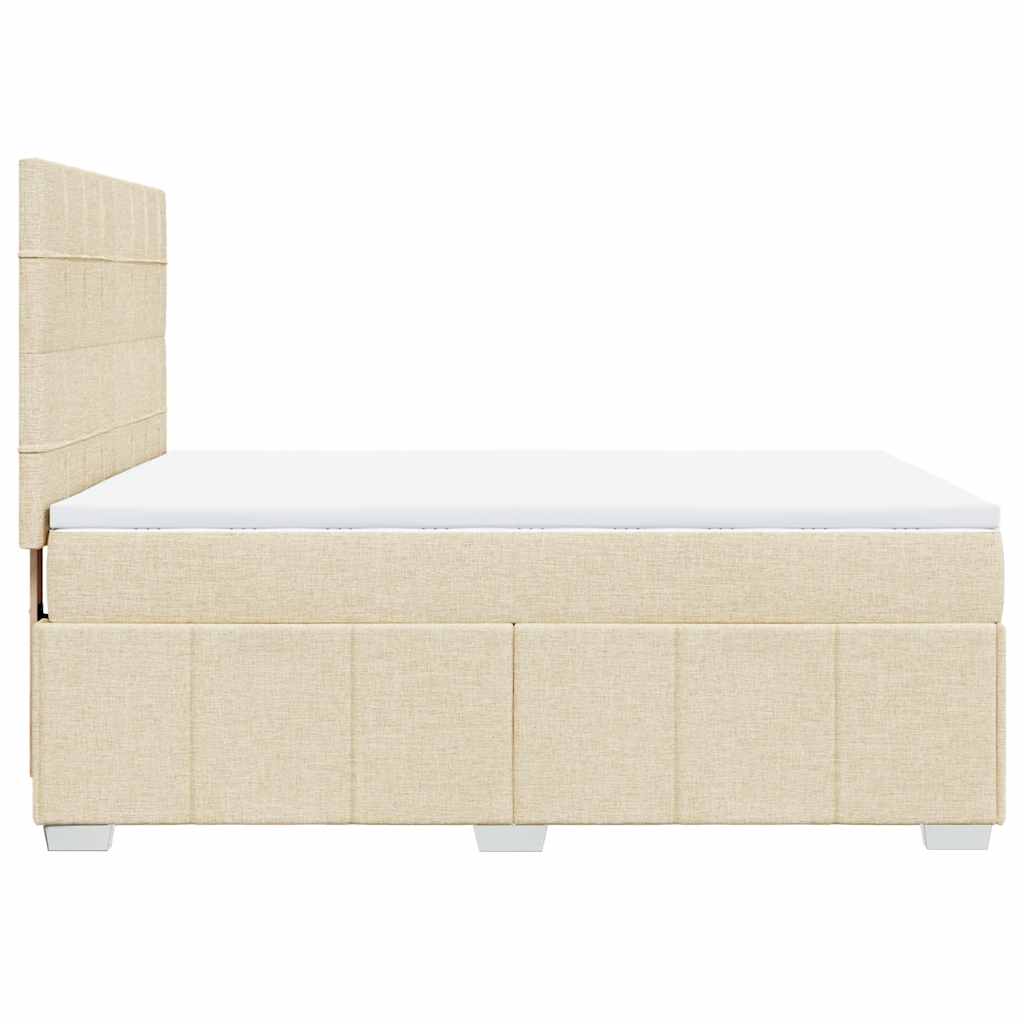 Sommier à lattes de lit avec matelas Crème 140x190 cm Tissu - XIOS