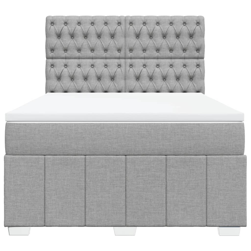 Sommier à lattes de lit avec matelas Gris clair 140x190cm Tissu - XIOS