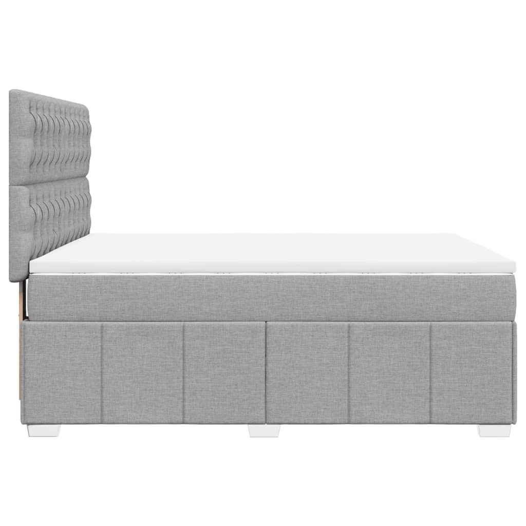 Sommier à lattes de lit avec matelas Gris clair 140x190cm Tissu - XIOS