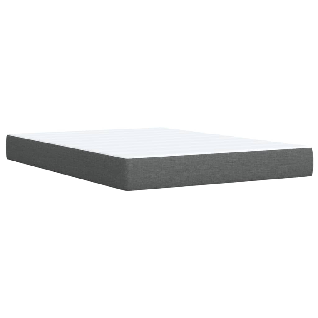 Sommier à lattes de lit avec matelas Gris foncé 140x190cm Tissu - XIOS