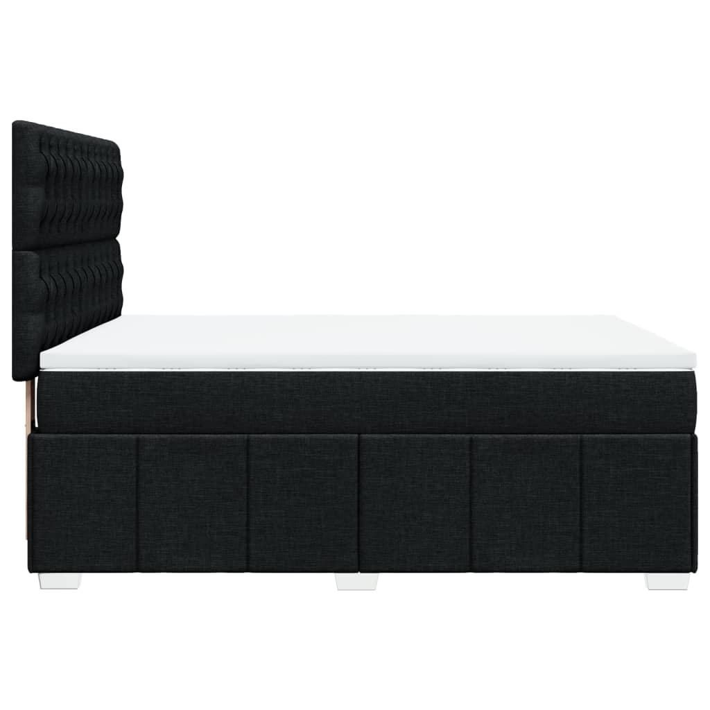 Sommier à lattes de lit avec matelas Noir 140x190 cm Tissu - XIOS