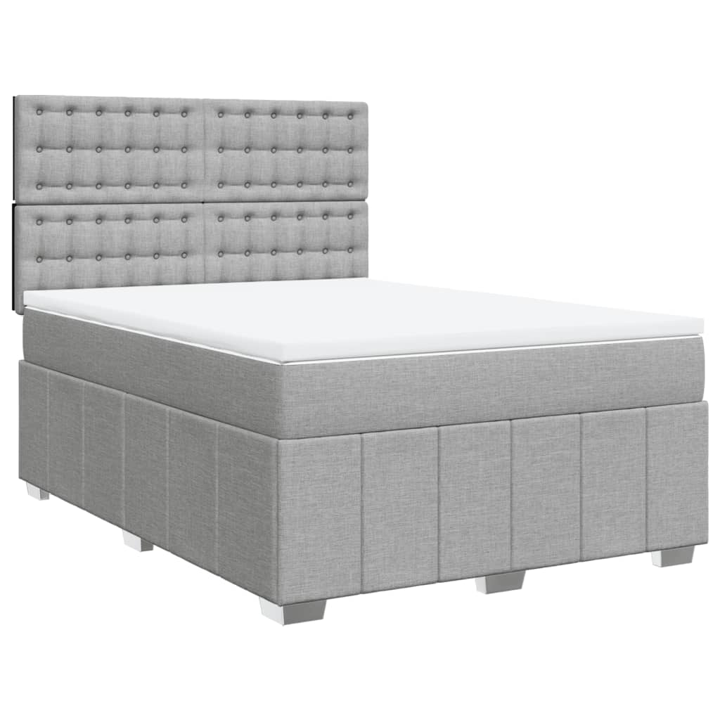 Sommier à lattes de lit avec matelas Gris clair 140x190cm Tissu - XIOS