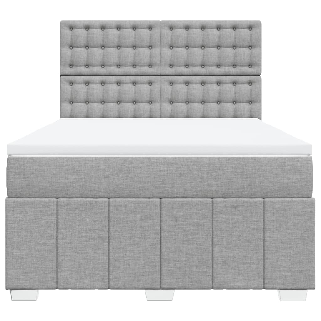Sommier à lattes de lit avec matelas Gris clair 140x190cm Tissu - XIOS