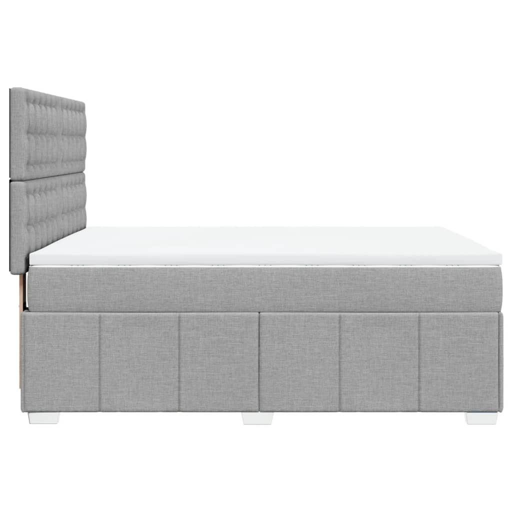 Sommier à lattes de lit avec matelas Gris clair 140x190cm Tissu - XIOS