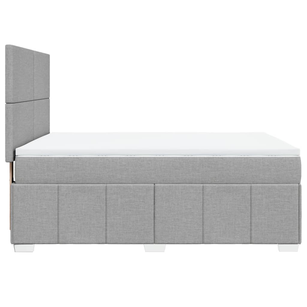 Sommier à lattes de lit avec matelas Gris clair 140x200cm Tissu - XIOS