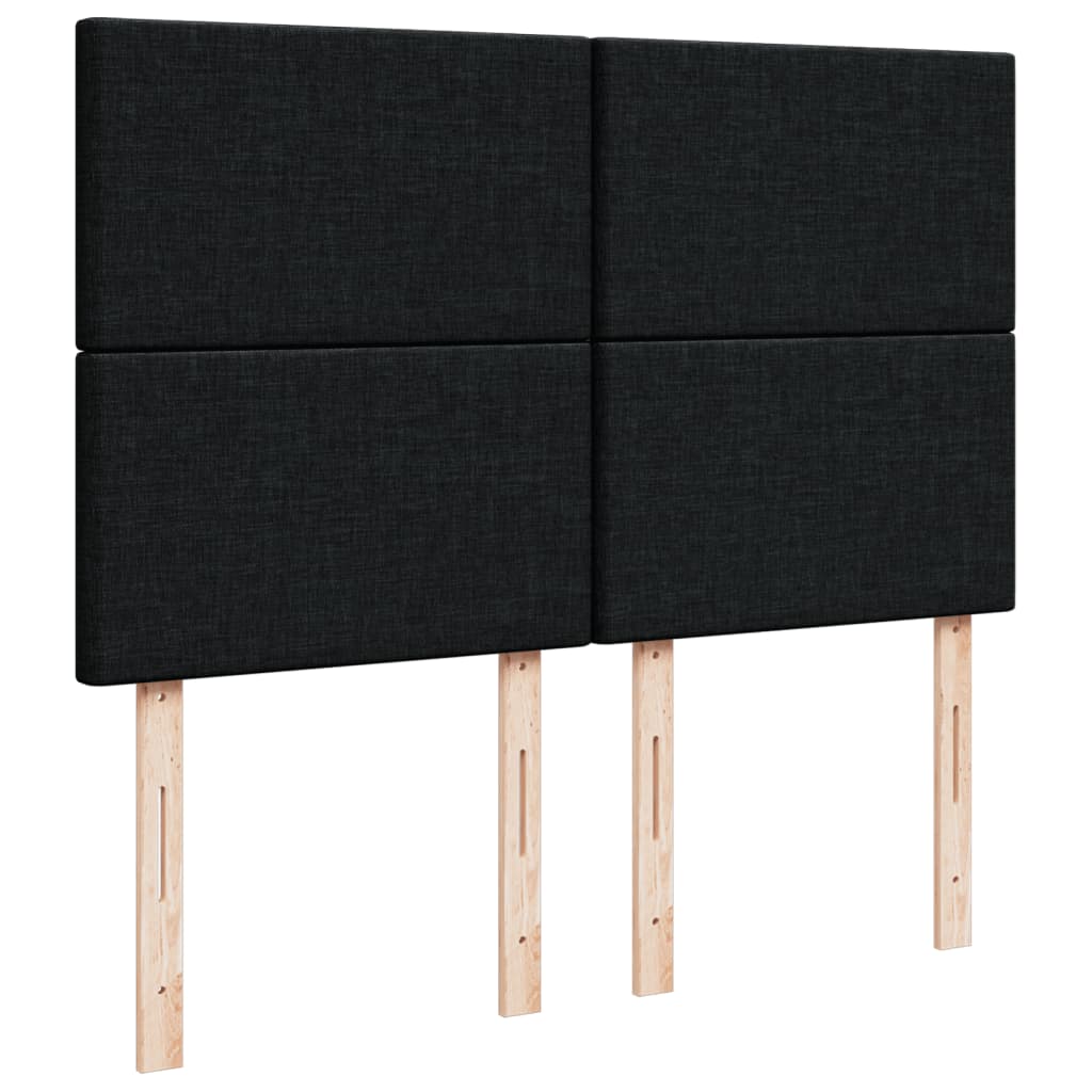 Sommier à lattes de lit avec matelas Noir 140x200 cm Tissu - XIOS