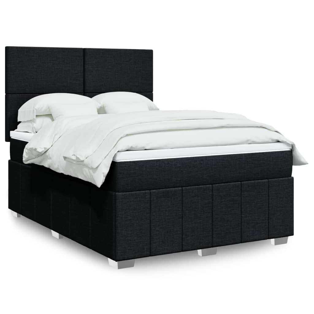 Sommier à lattes de lit avec matelas Noir 140x200 cm Tissu - XIOS