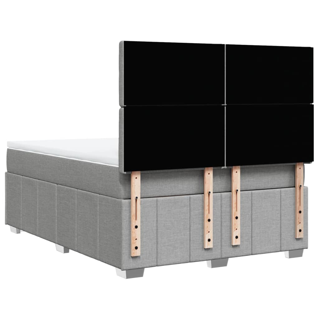 Sommier à lattes de lit avec matelas Gris clair 140x200cm Tissu - XIOS