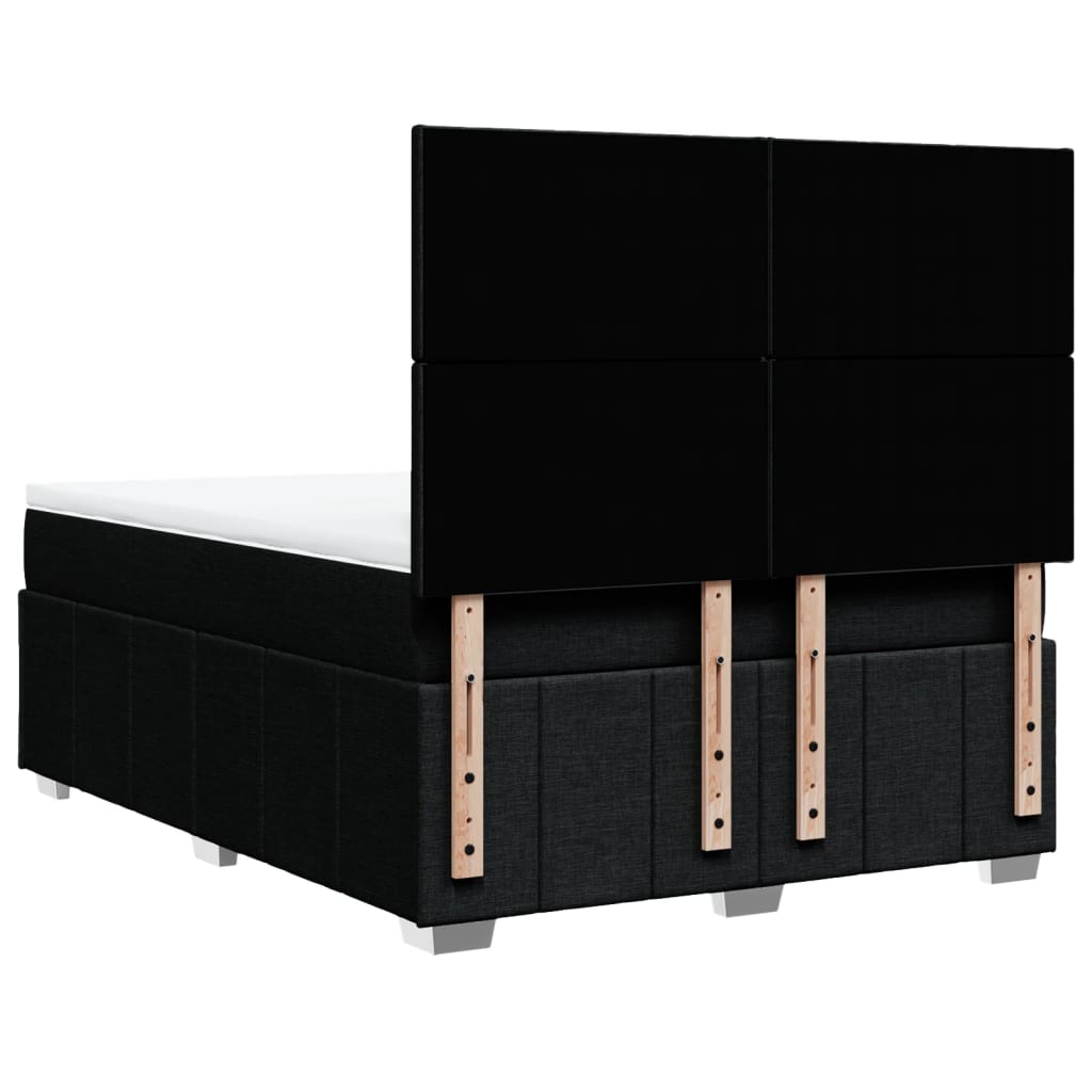 Sommier à lattes de lit avec matelas Noir 160x200 cm Tissu - XIOS