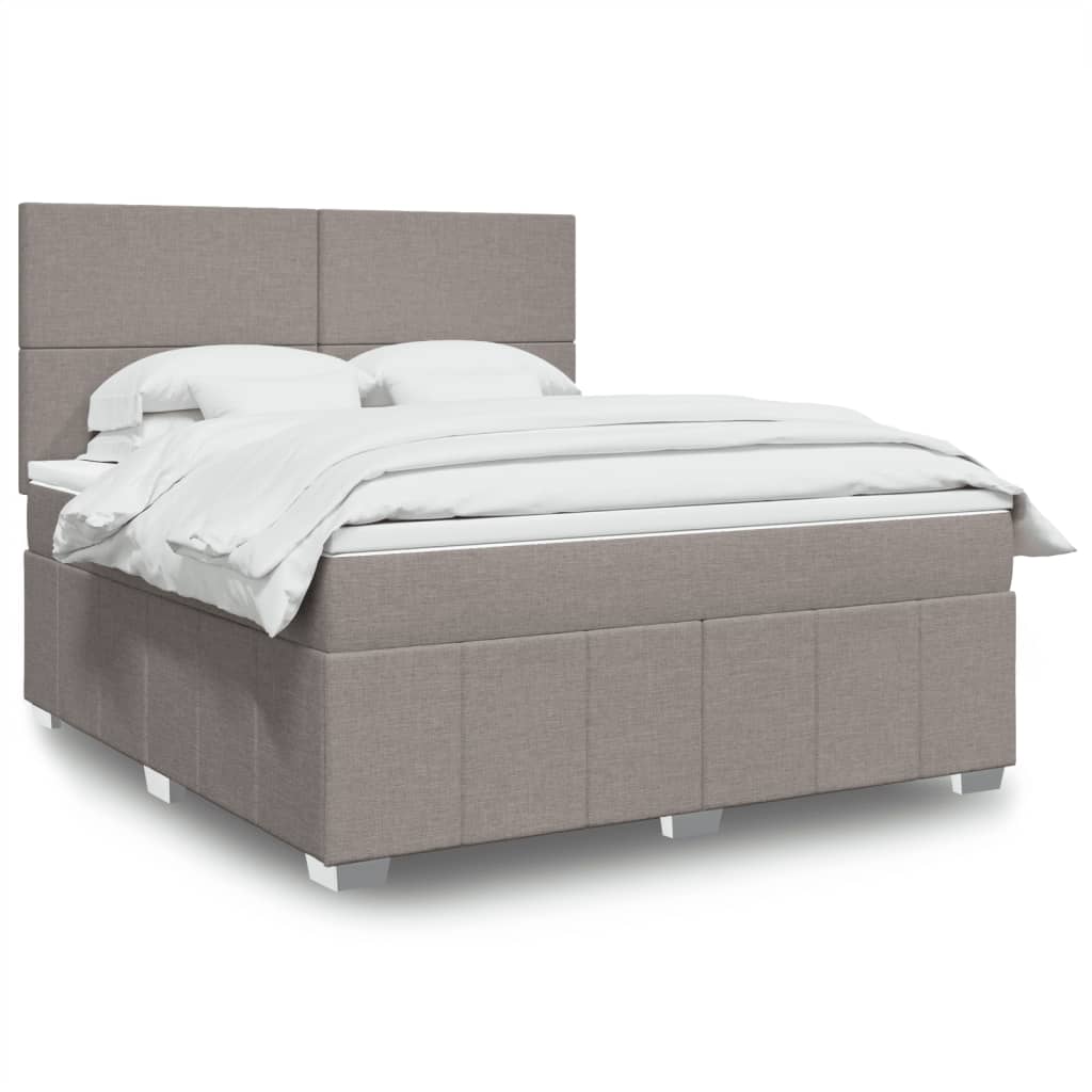 Sommier à lattes de lit avec matelas Taupe 180x200 cm Tissu - XIOS