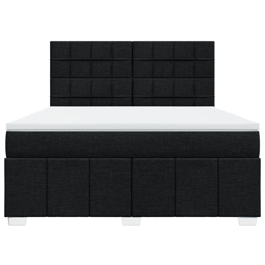 Sommier à lattes de lit avec matelas Noir 180x200 cm Tissu - XIOS