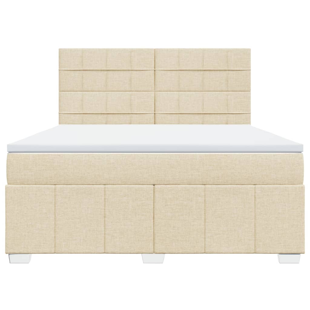 Sommier à lattes de lit avec matelas Crème 180x200 cm Tissu - XIOS