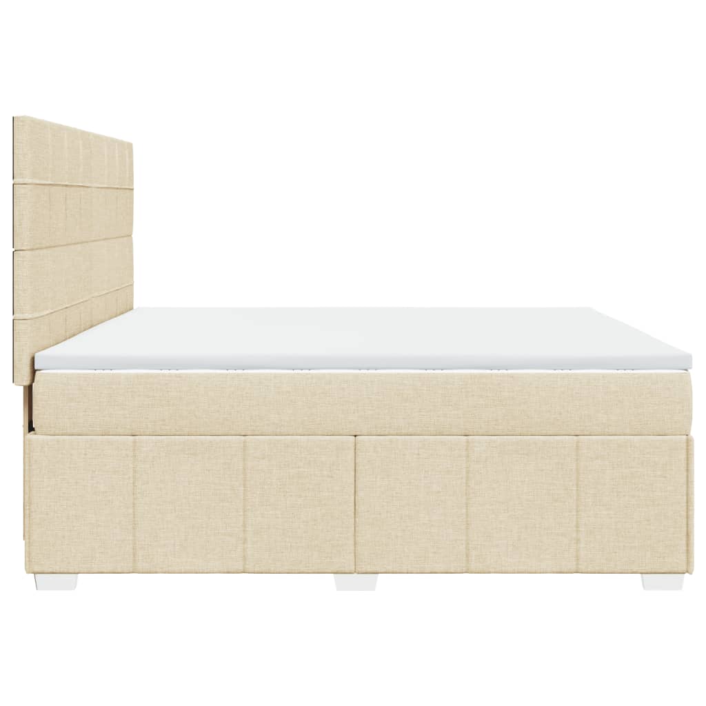 Sommier à lattes de lit avec matelas Crème 180x200 cm Tissu - XIOS
