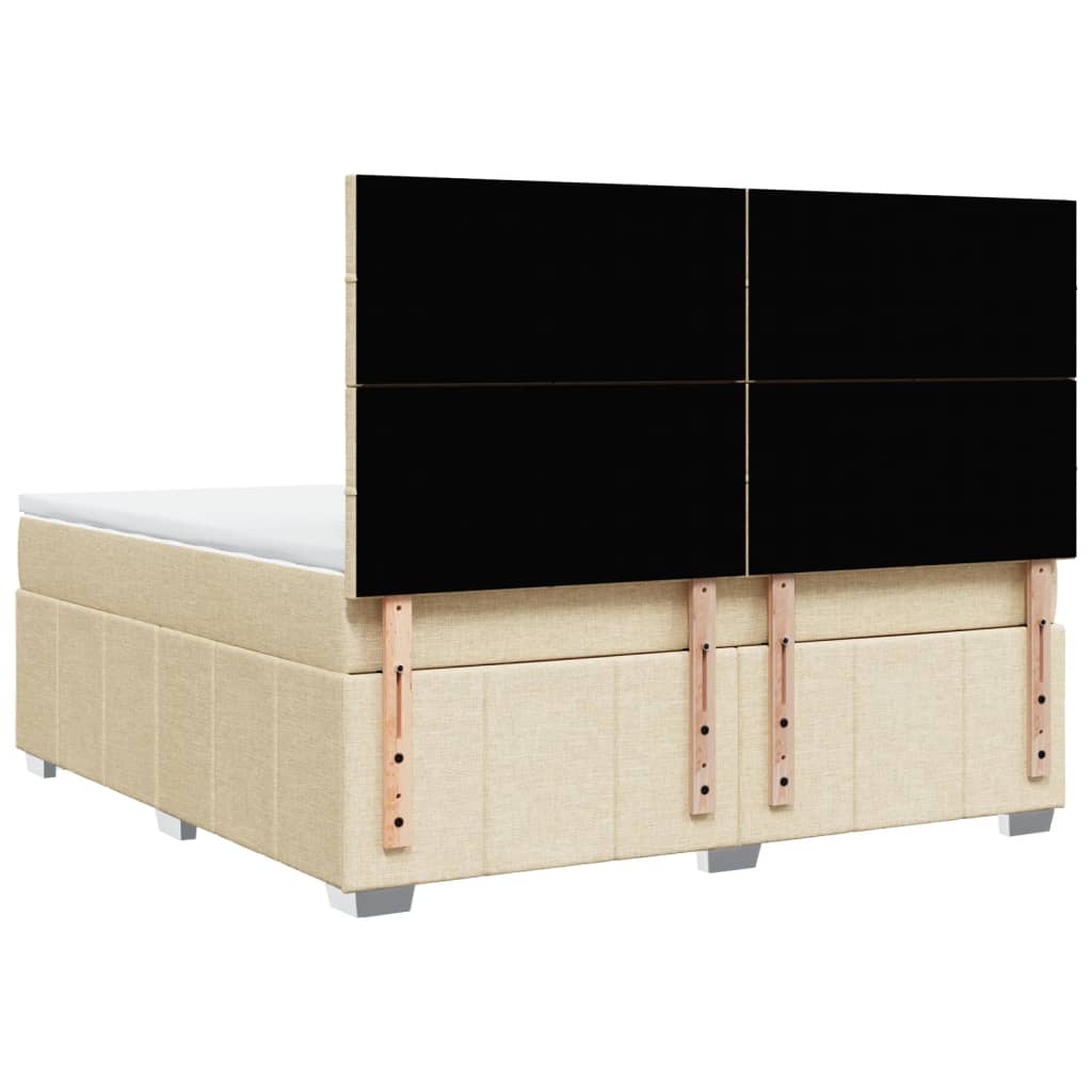 Sommier à lattes de lit avec matelas Crème 180x200 cm Tissu - XIOS
