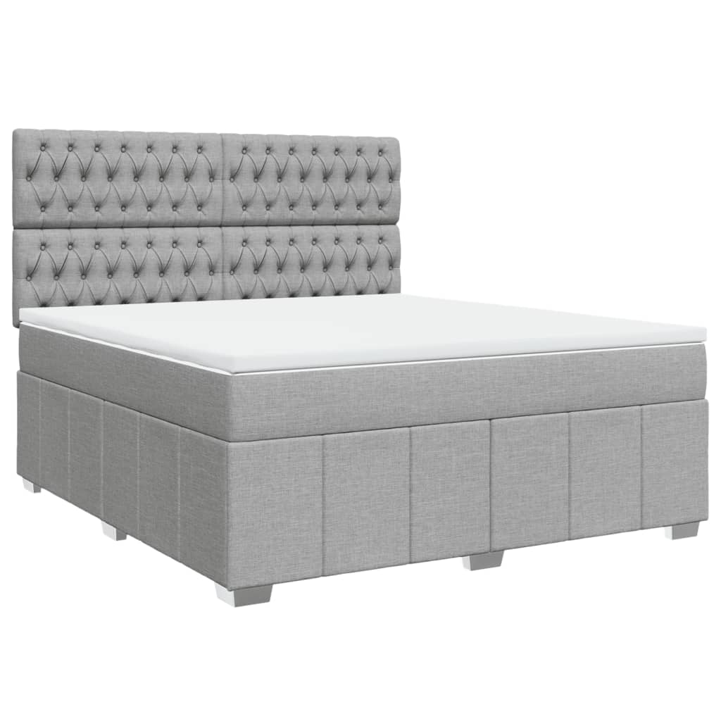 Sommier à lattes de lit avec matelas Gris clair 180x200cm Tissu - XIOS