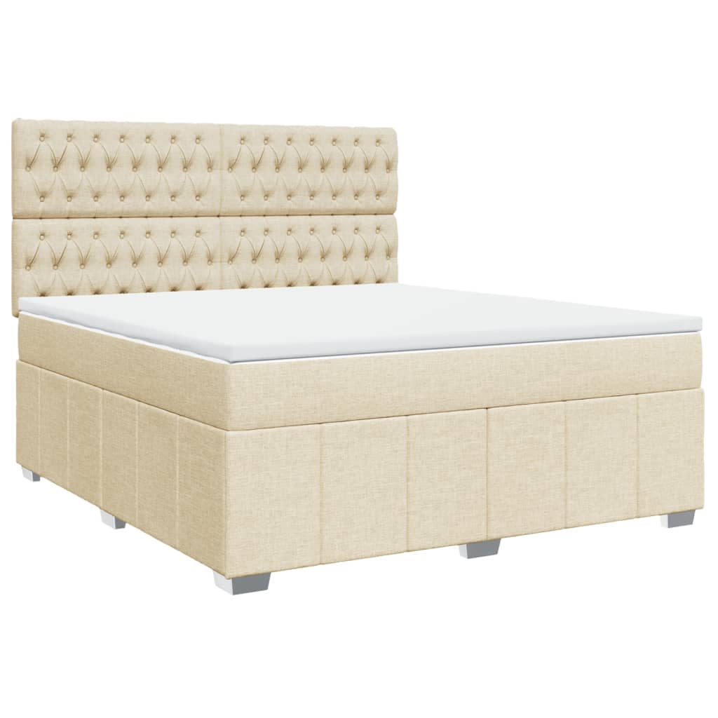 Sommier à lattes de lit avec matelas Crème 180x200 cm Tissu - XIOS