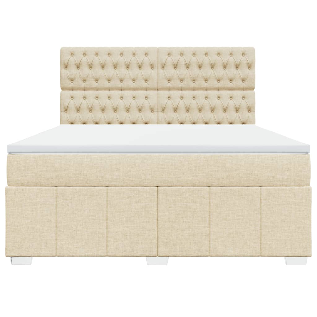 Sommier à lattes de lit avec matelas Crème 180x200 cm Tissu - XIOS