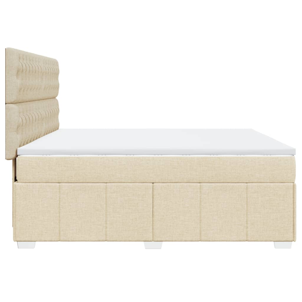 Sommier à lattes de lit avec matelas Crème 180x200 cm Tissu - XIOS