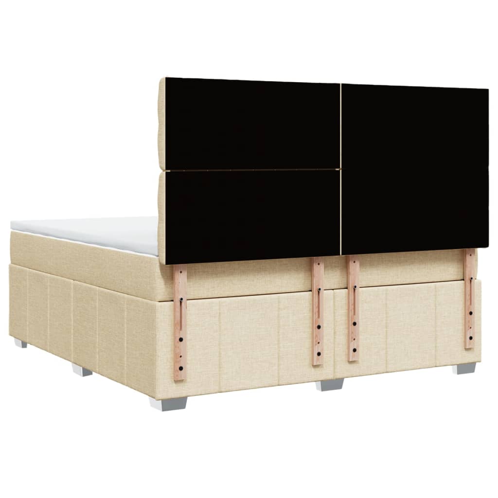 Sommier à lattes de lit avec matelas Crème 180x200 cm Tissu - XIOS