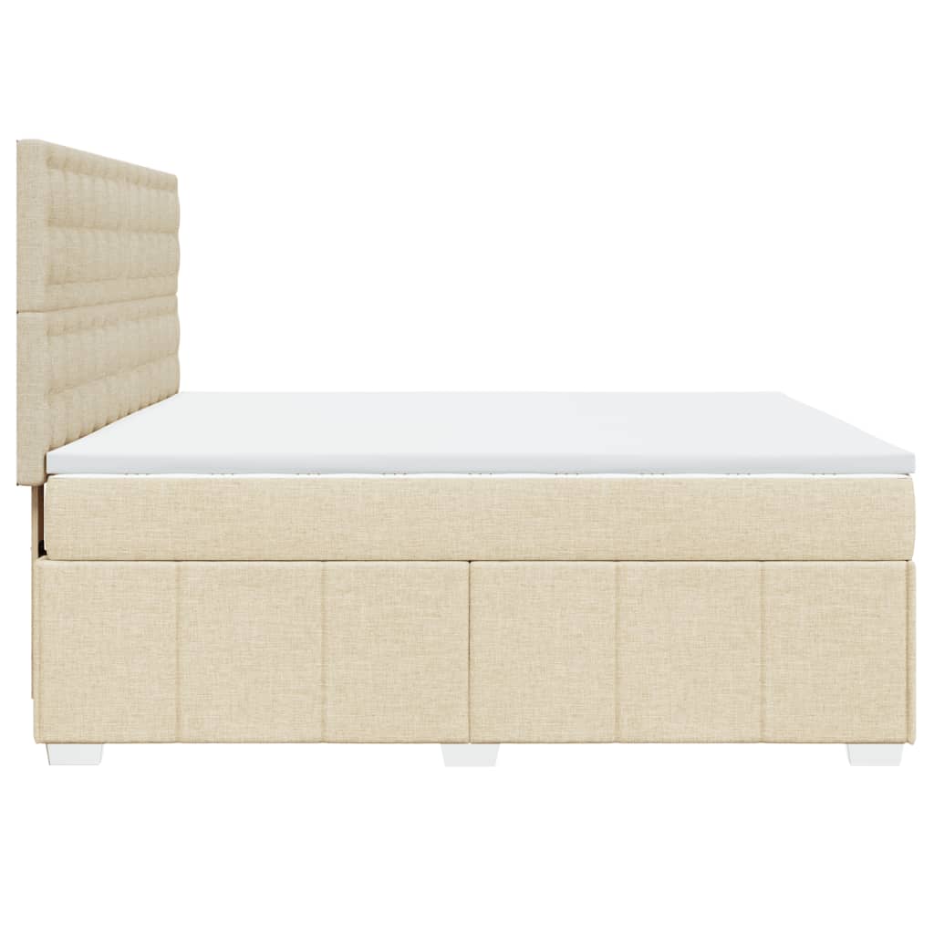 Sommier à lattes de lit avec matelas Crème 180x200 cm Tissu - XIOS