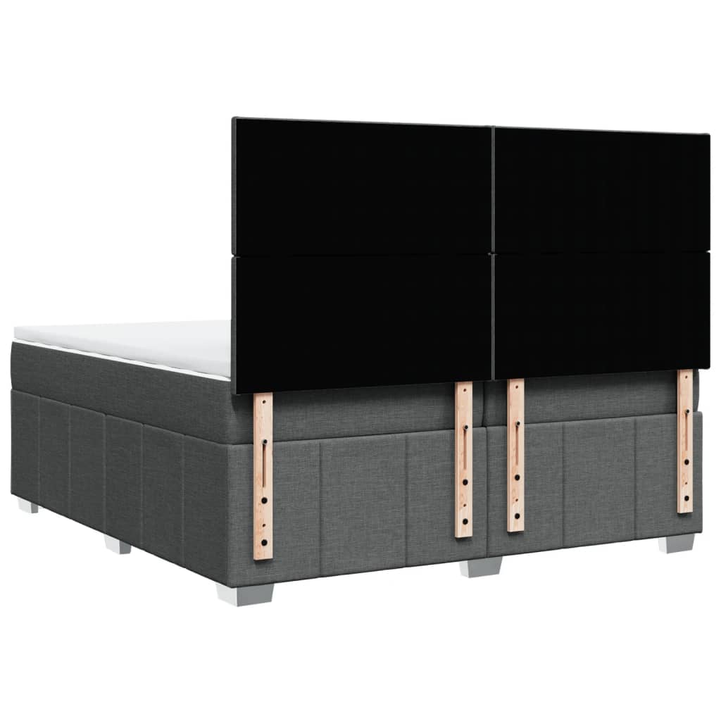 Sommier à lattes de lit avec matelas Gris foncé 200x200cm Tissu - XIOS