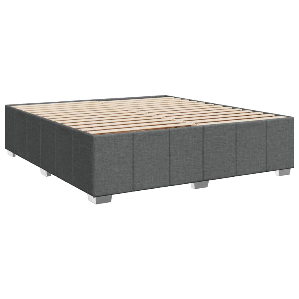 Sommier à lattes de lit avec matelas Gris foncé 200x200cm Tissu - XIOS
