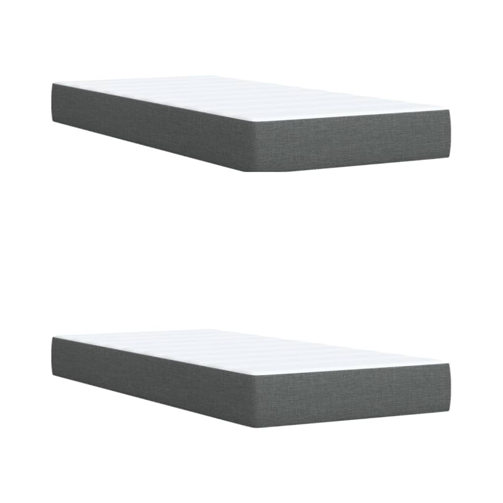 Sommier à lattes de lit avec matelas Gris foncé 200x200cm Tissu - XIOS