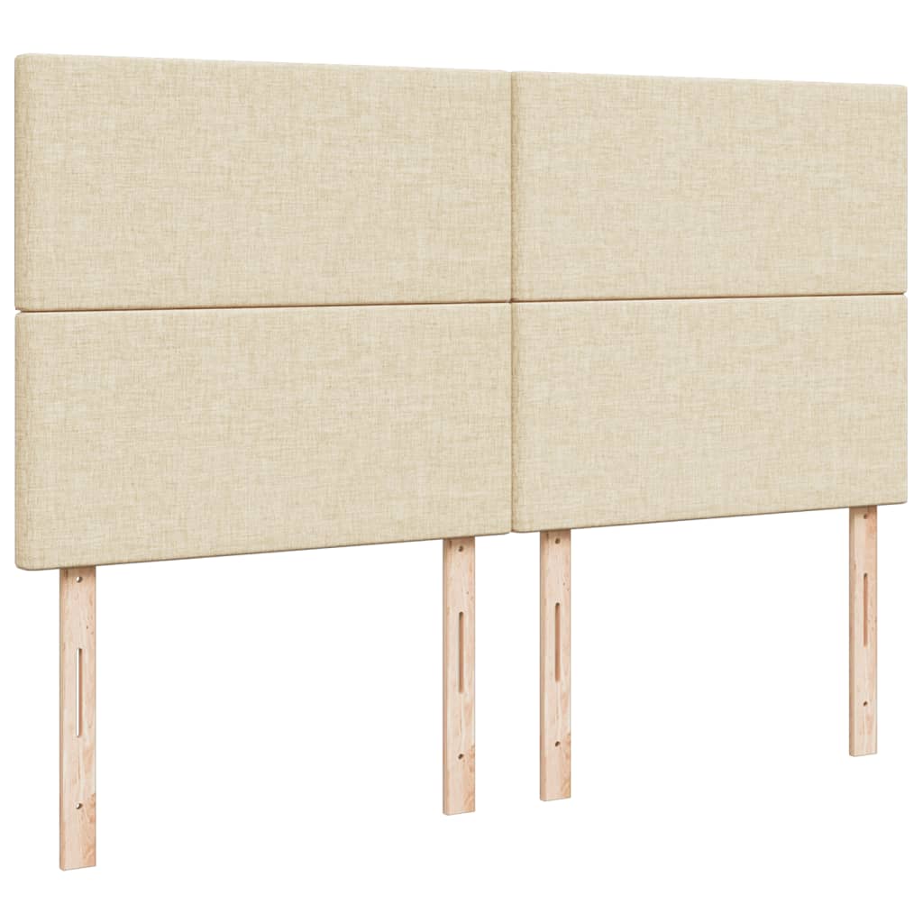 Sommier à lattes de lit avec matelas Crème 200x200 cm Tissu - XIOS