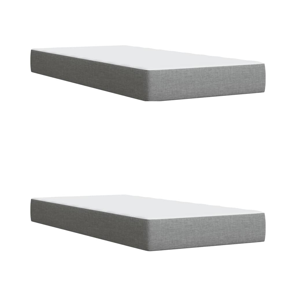 Sommier à lattes de lit avec matelas Gris clair 200x200cm Tissu - XIOS