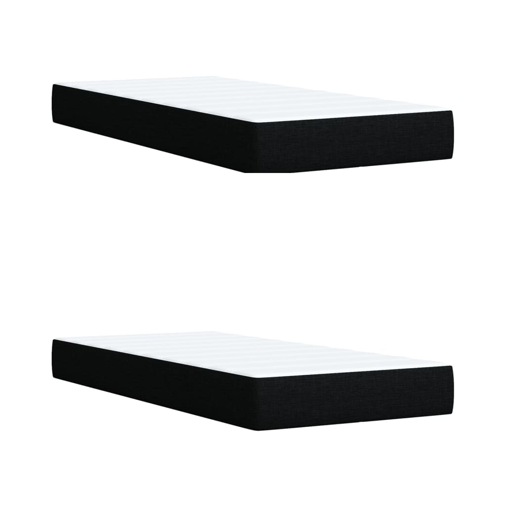Sommier à lattes de lit avec matelas Noir 200x200 cm Tissu - XIOS