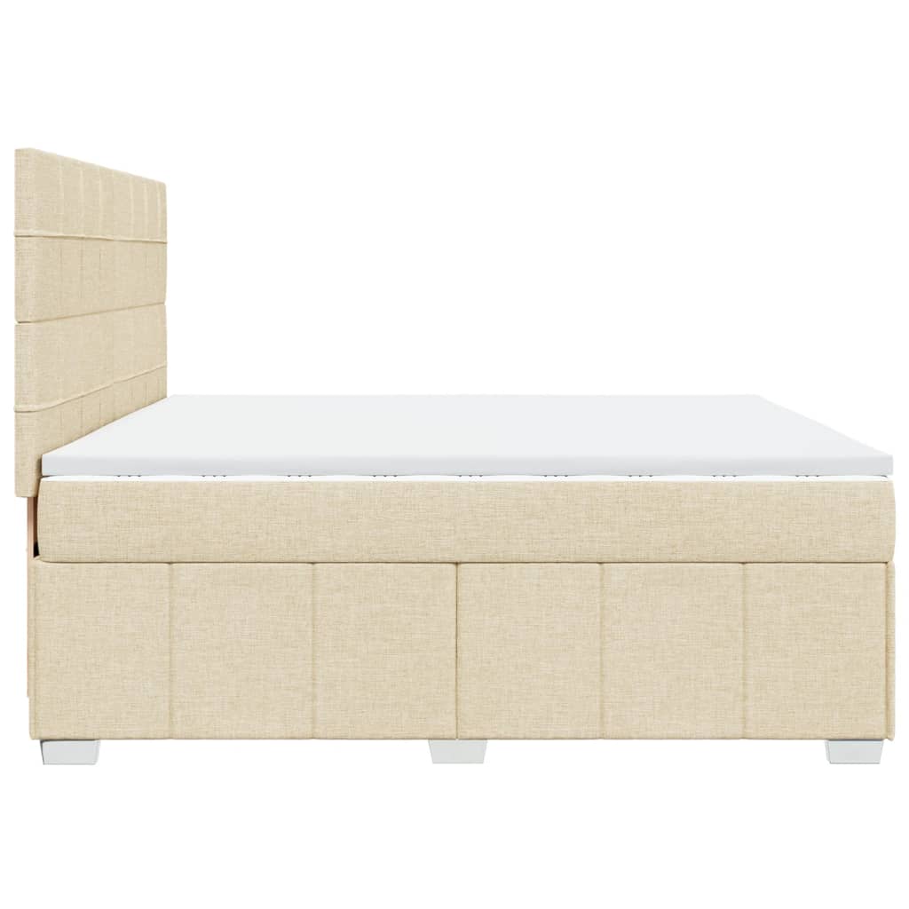 Sommier à lattes de lit avec matelas Crème 200x200 cm Tissu - XIOS
