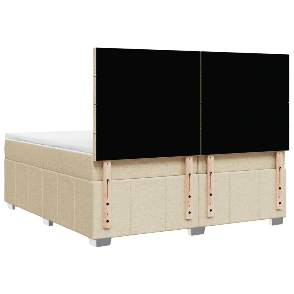 Sommier à lattes de lit avec matelas Crème 200x200 cm Tissu - XIOS