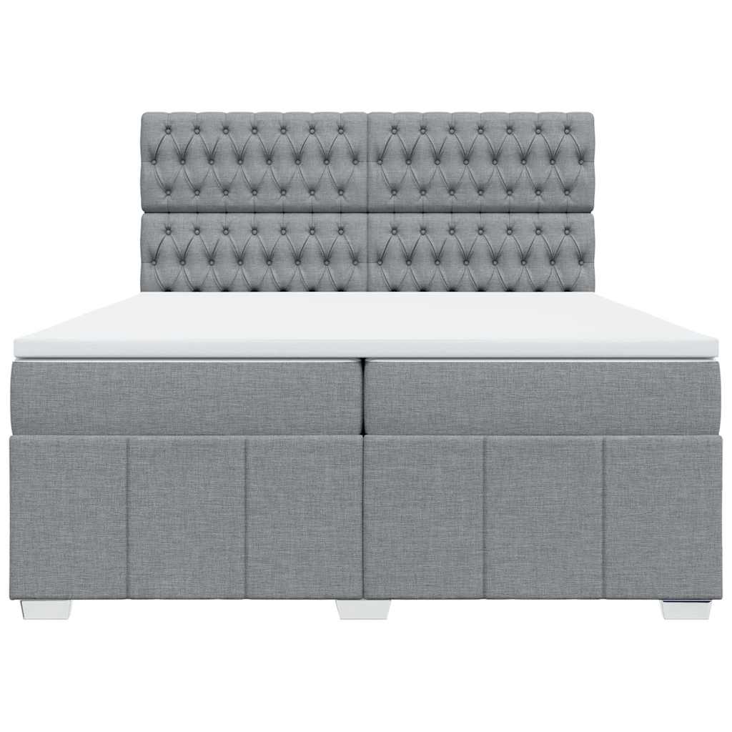 Sommier à lattes de lit avec matelas Gris clair 200x200cm Tissu - XIOS