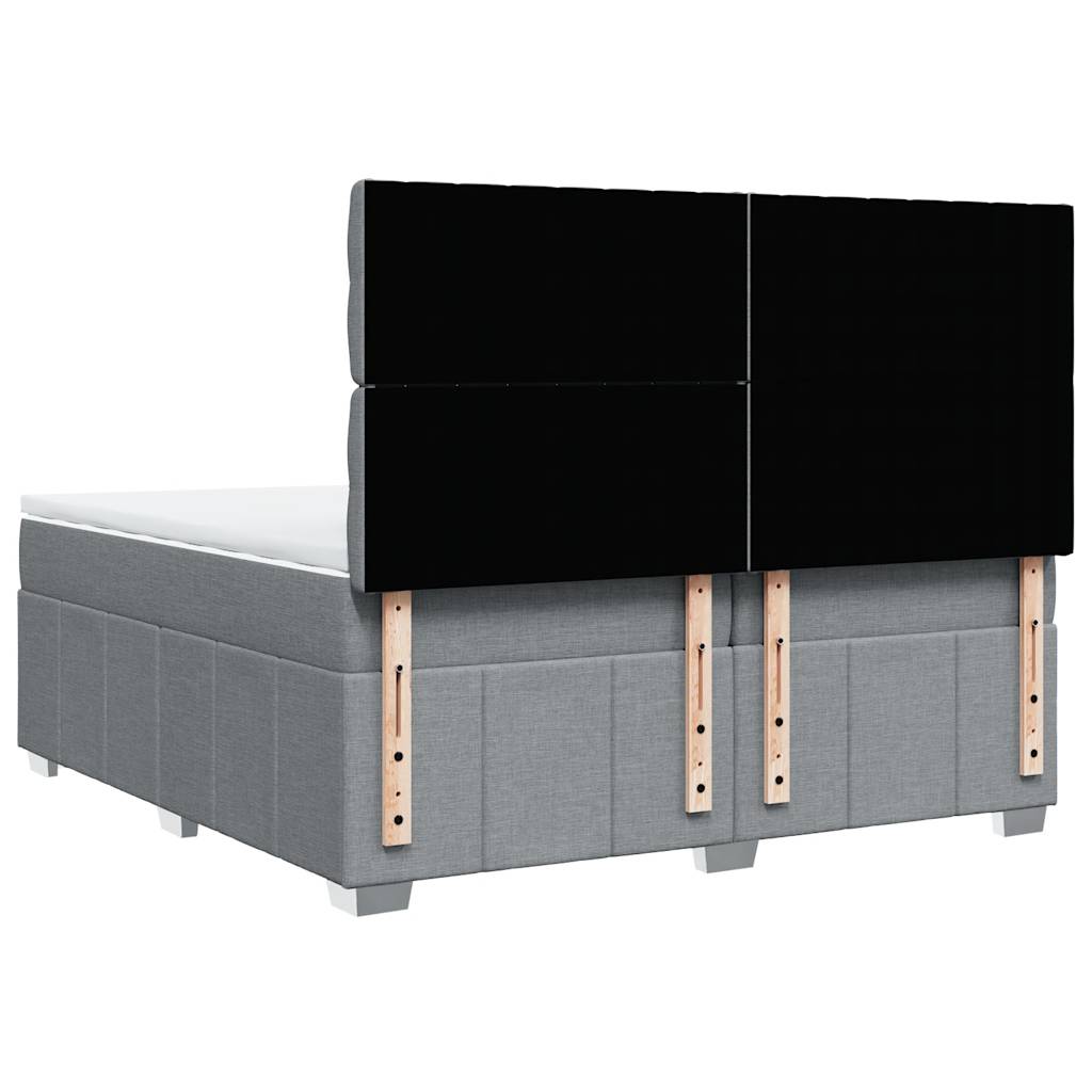 Sommier à lattes de lit avec matelas Gris clair 200x200cm Tissu - XIOS