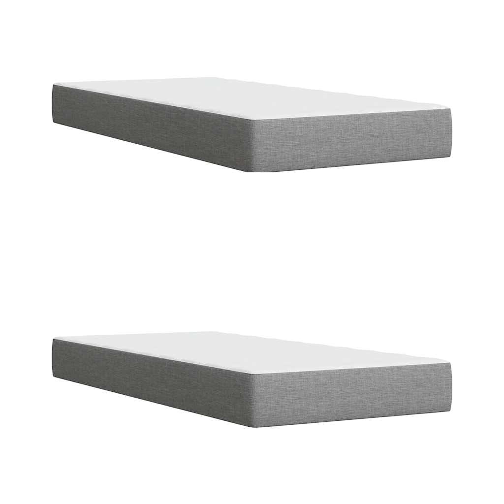 Sommier à lattes de lit avec matelas Gris clair 200x200cm Tissu - XIOS