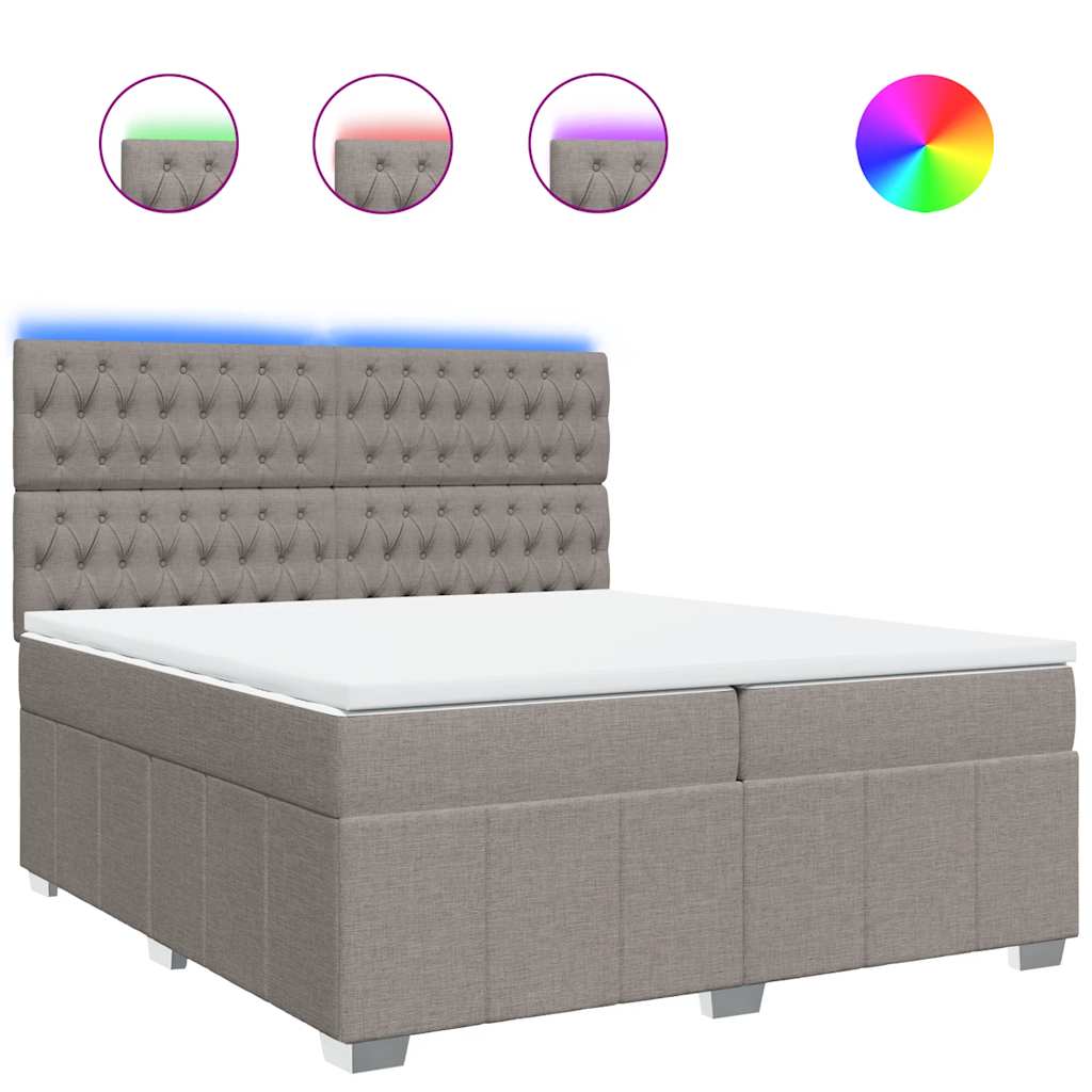 Sommier à lattes de lit avec matelas Taupe 200x200 cm Tissu - XIOS