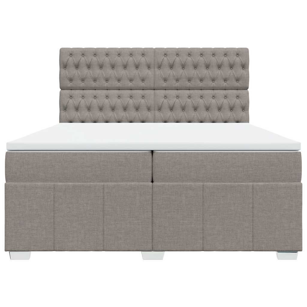 Sommier à lattes de lit avec matelas Taupe 200x200 cm Tissu - XIOS