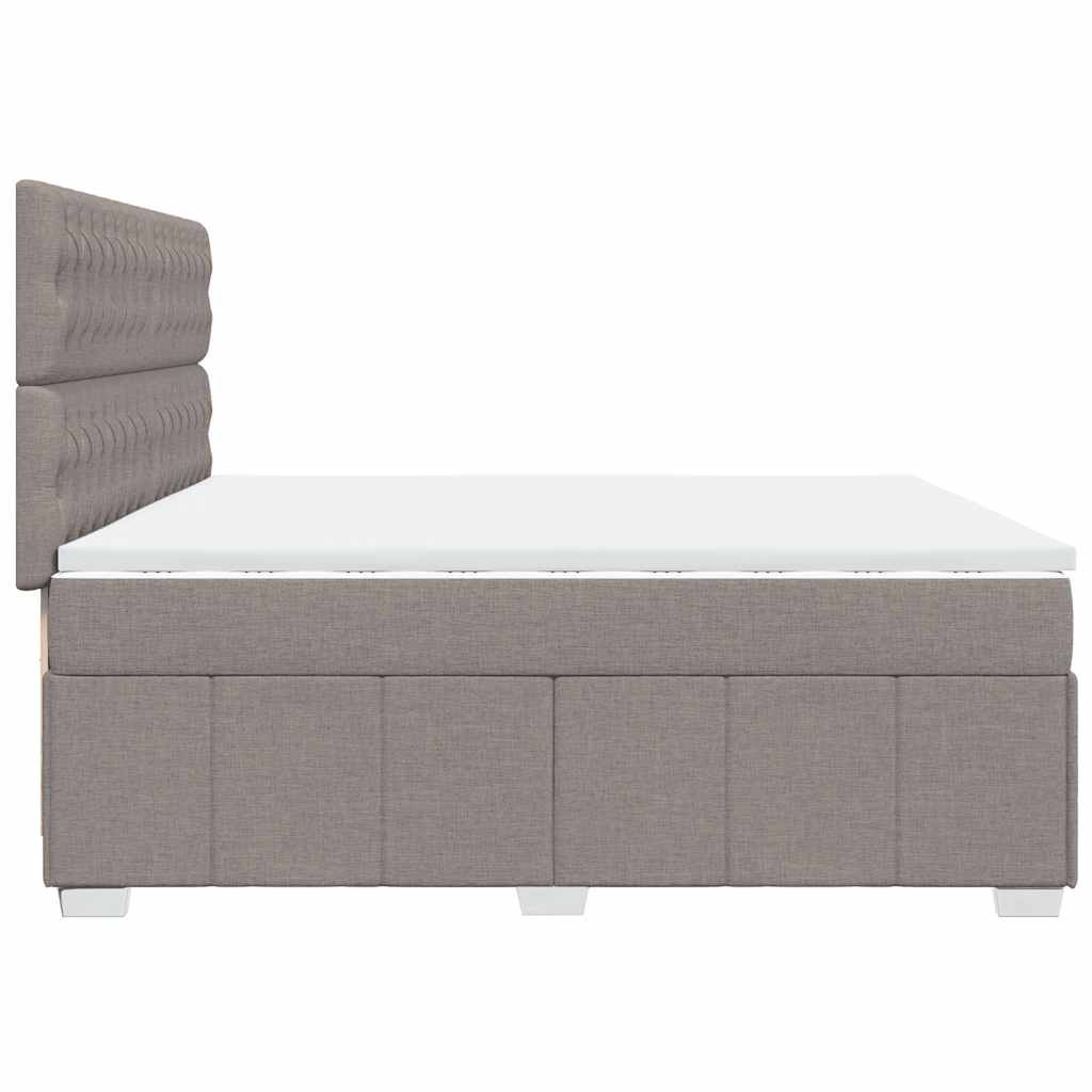 Sommier à lattes de lit avec matelas Taupe 200x200 cm Tissu - XIOS