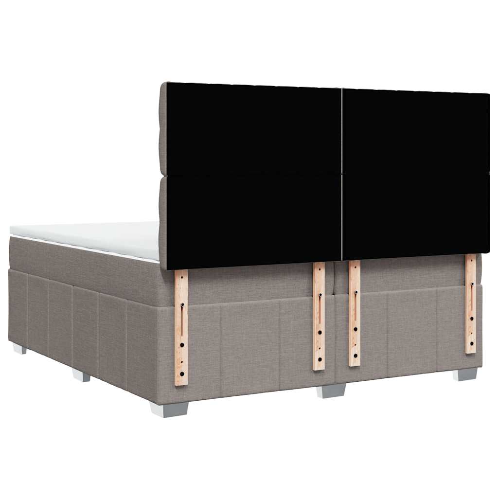 Sommier à lattes de lit avec matelas Taupe 200x200 cm Tissu - XIOS