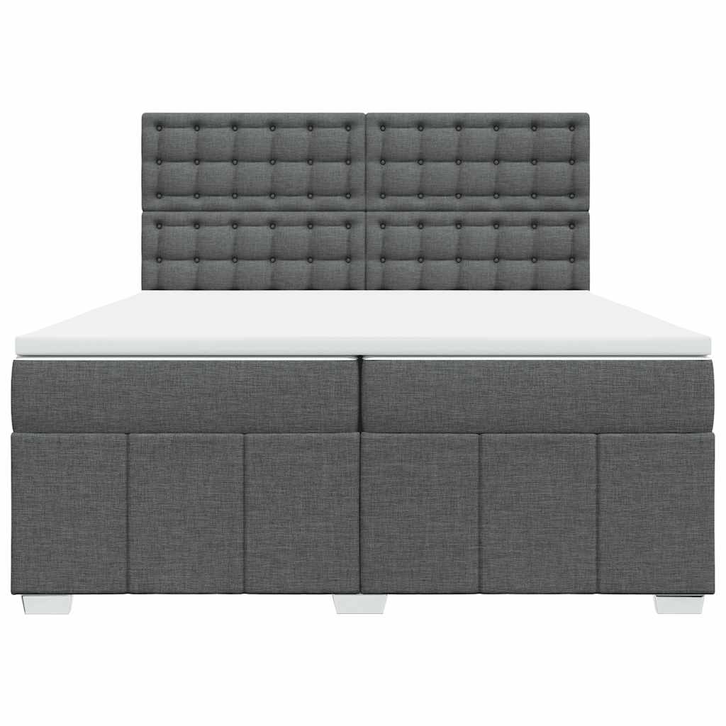 Sommier à lattes de lit avec matelas Gris foncé 200x200cm Tissu - XIOS