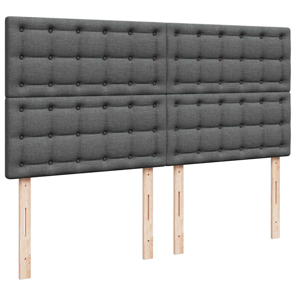 Sommier à lattes de lit avec matelas Gris foncé 200x200cm Tissu - XIOS