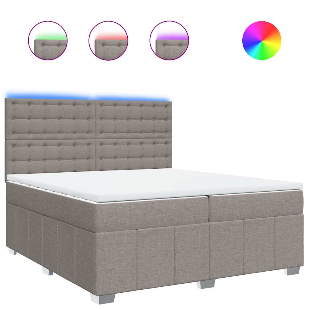 Sommier à lattes de lit avec matelas Taupe 200x200 cm Tissu - XIOS