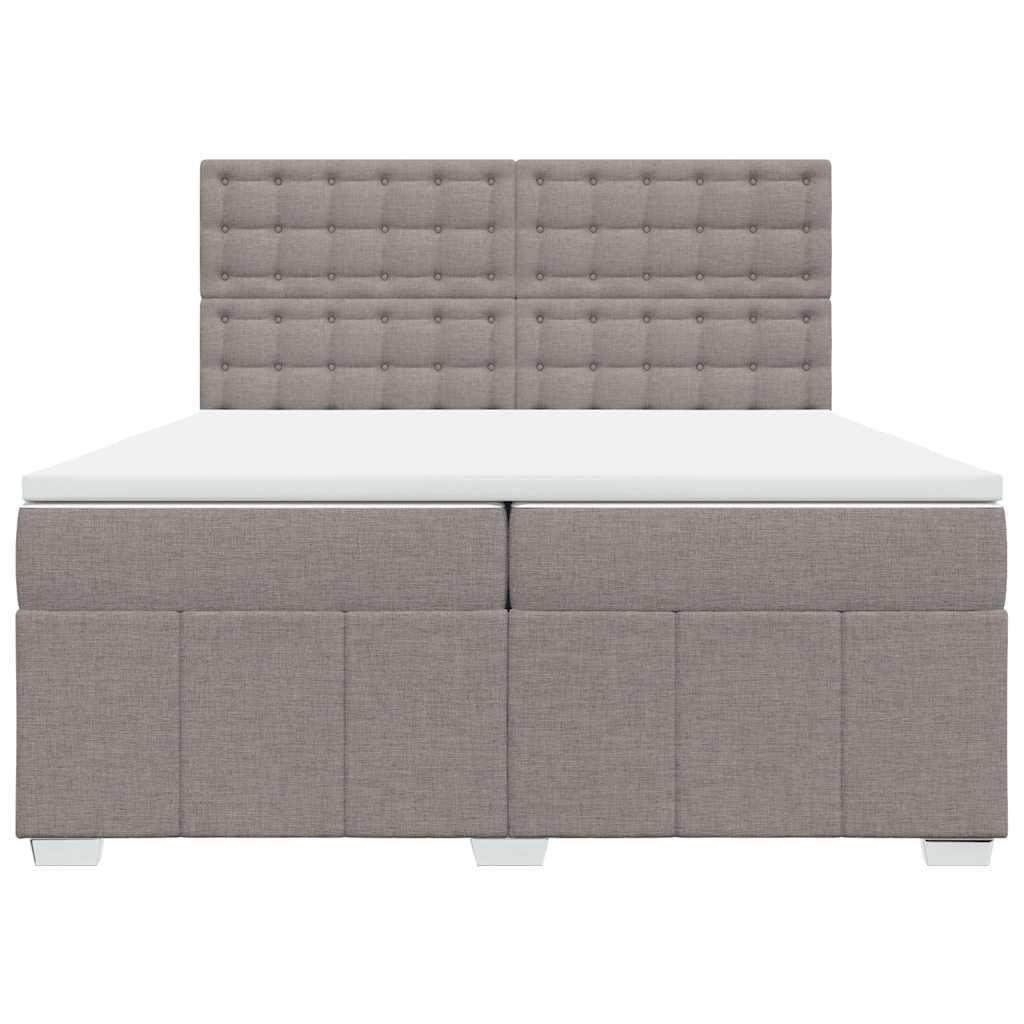 Sommier à lattes de lit avec matelas Taupe 200x200 cm Tissu - XIOS