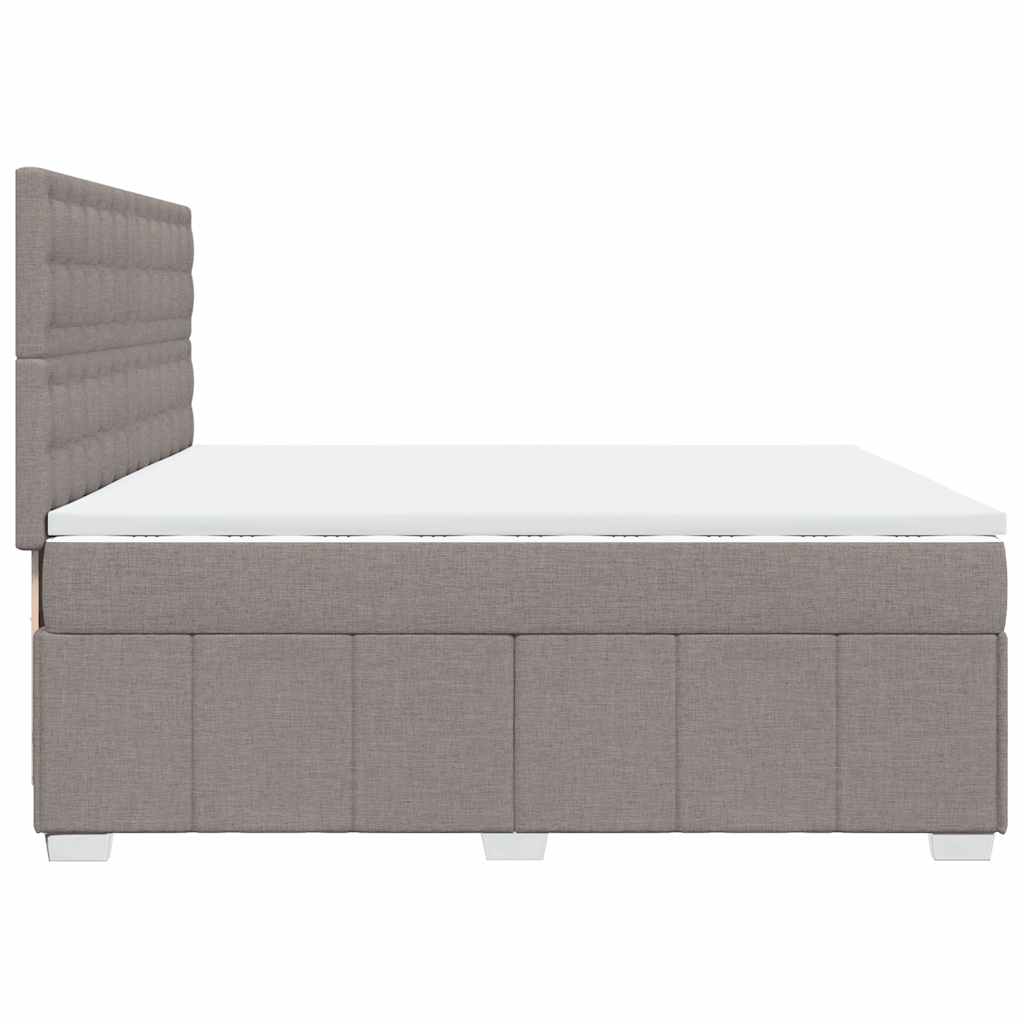 Sommier à lattes de lit avec matelas Taupe 200x200 cm Tissu - XIOS