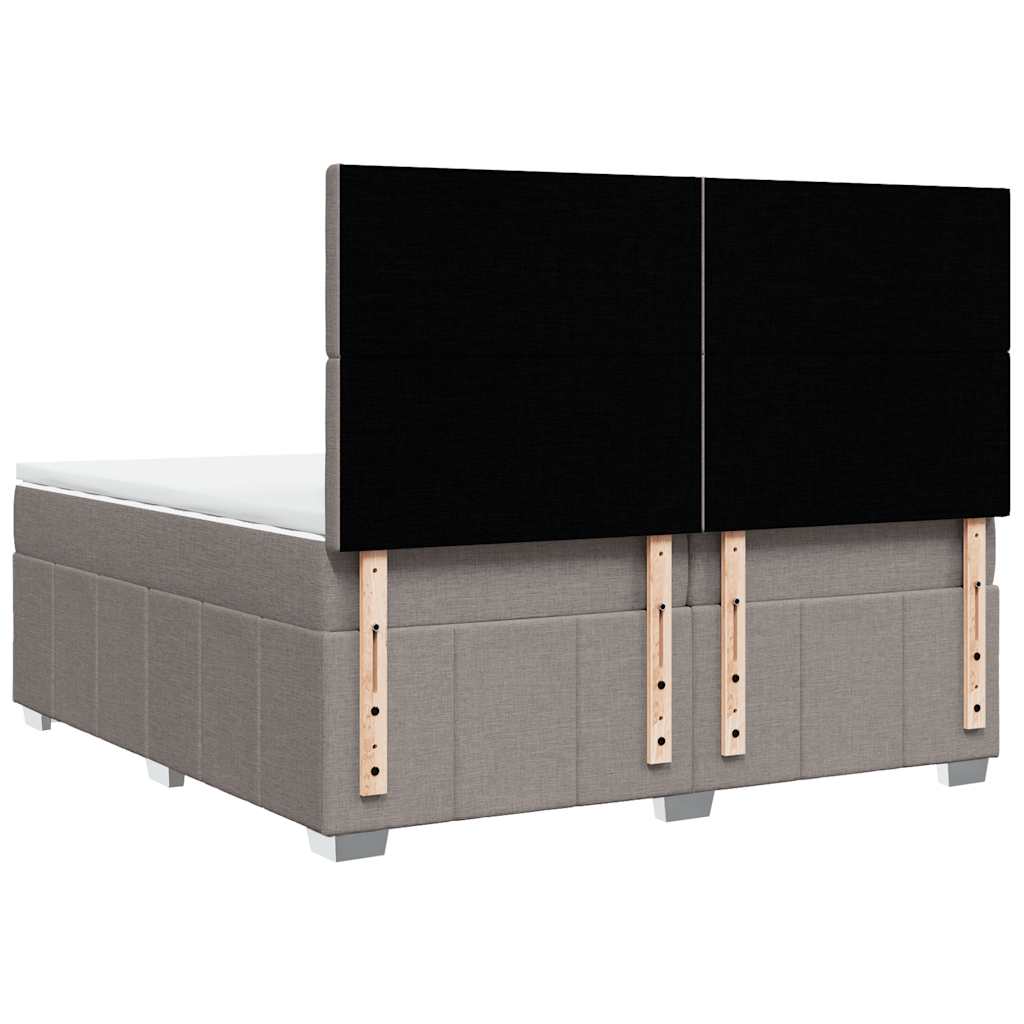 Sommier à lattes de lit avec matelas Taupe 200x200 cm Tissu - XIOS