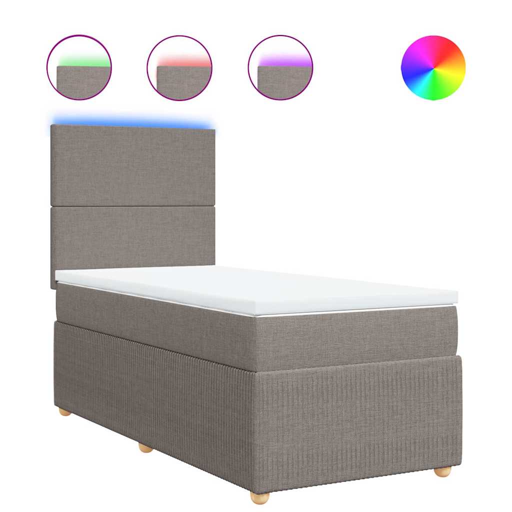 Sommier à lattes de lit avec matelas Taupe 80x200 cm Tissu - XIOS