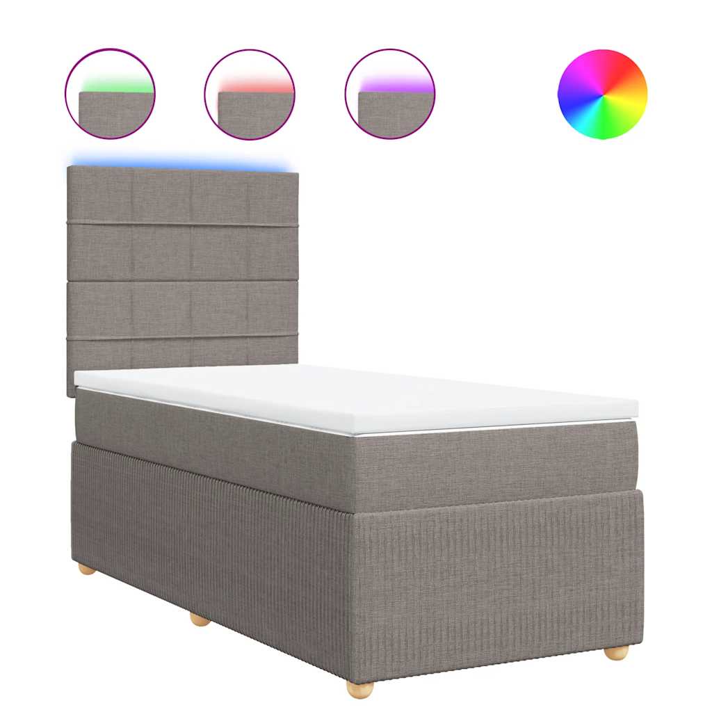 Sommier à lattes de lit avec matelas Taupe 80x200 cm Tissu - XIOS