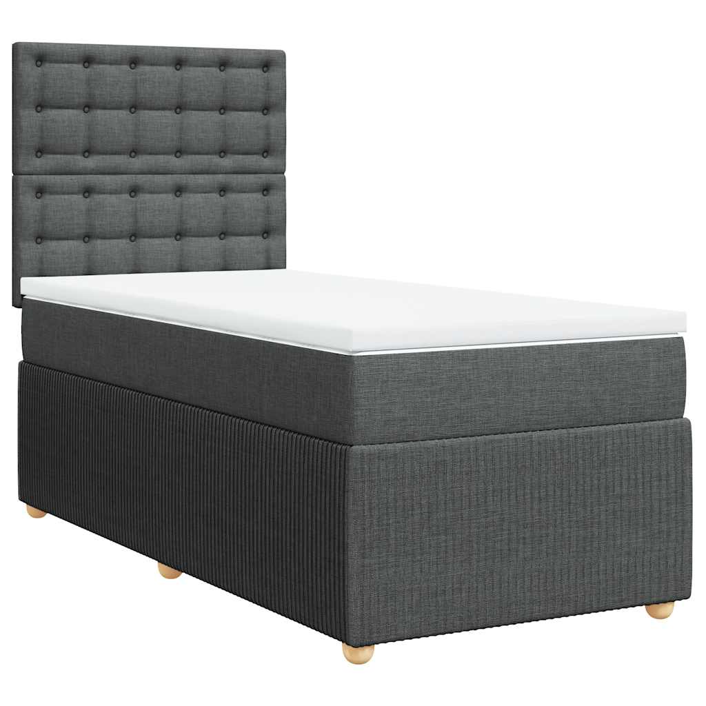 Sommier à lattes de lit avec matelas Gris foncé 80x200 cm Tissu - XIOS