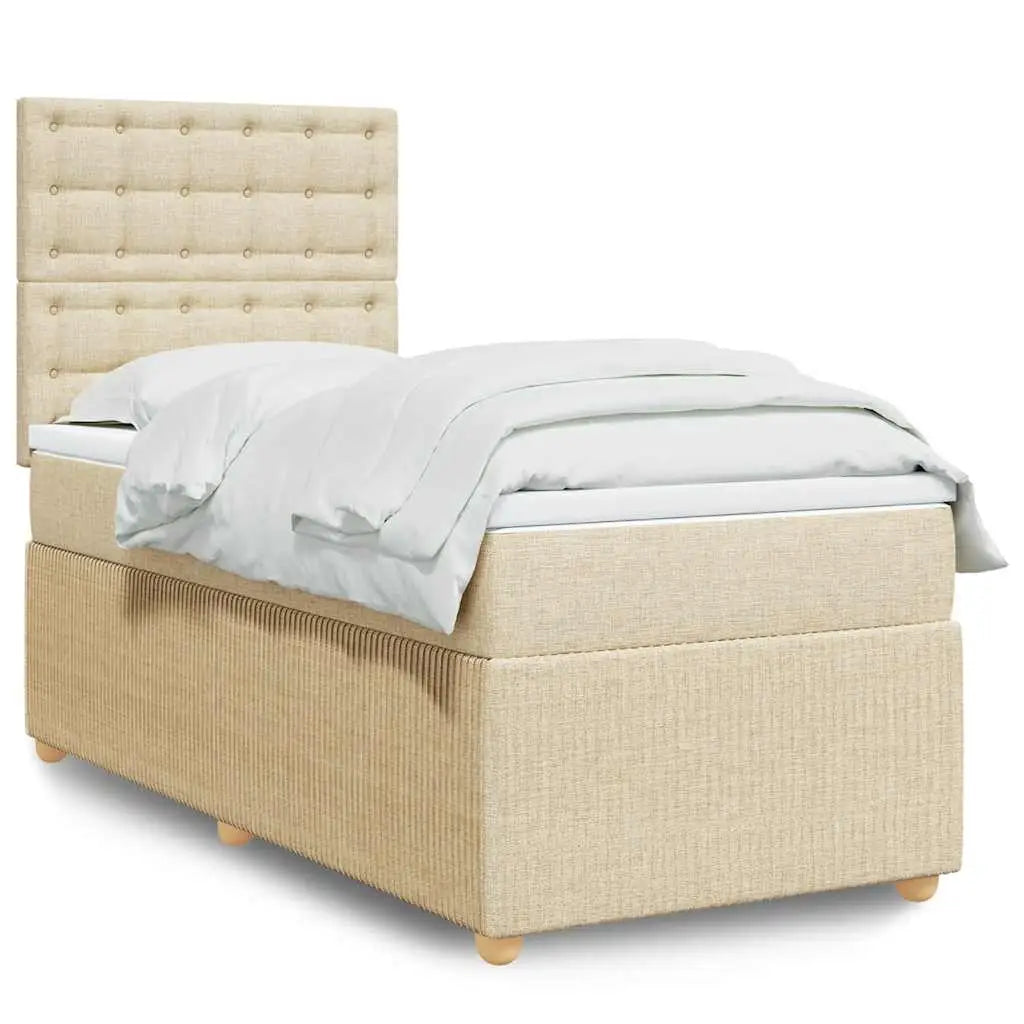 Sommier à lattes de lit avec matelas Crème 80x200 cm Tissu - XIOS