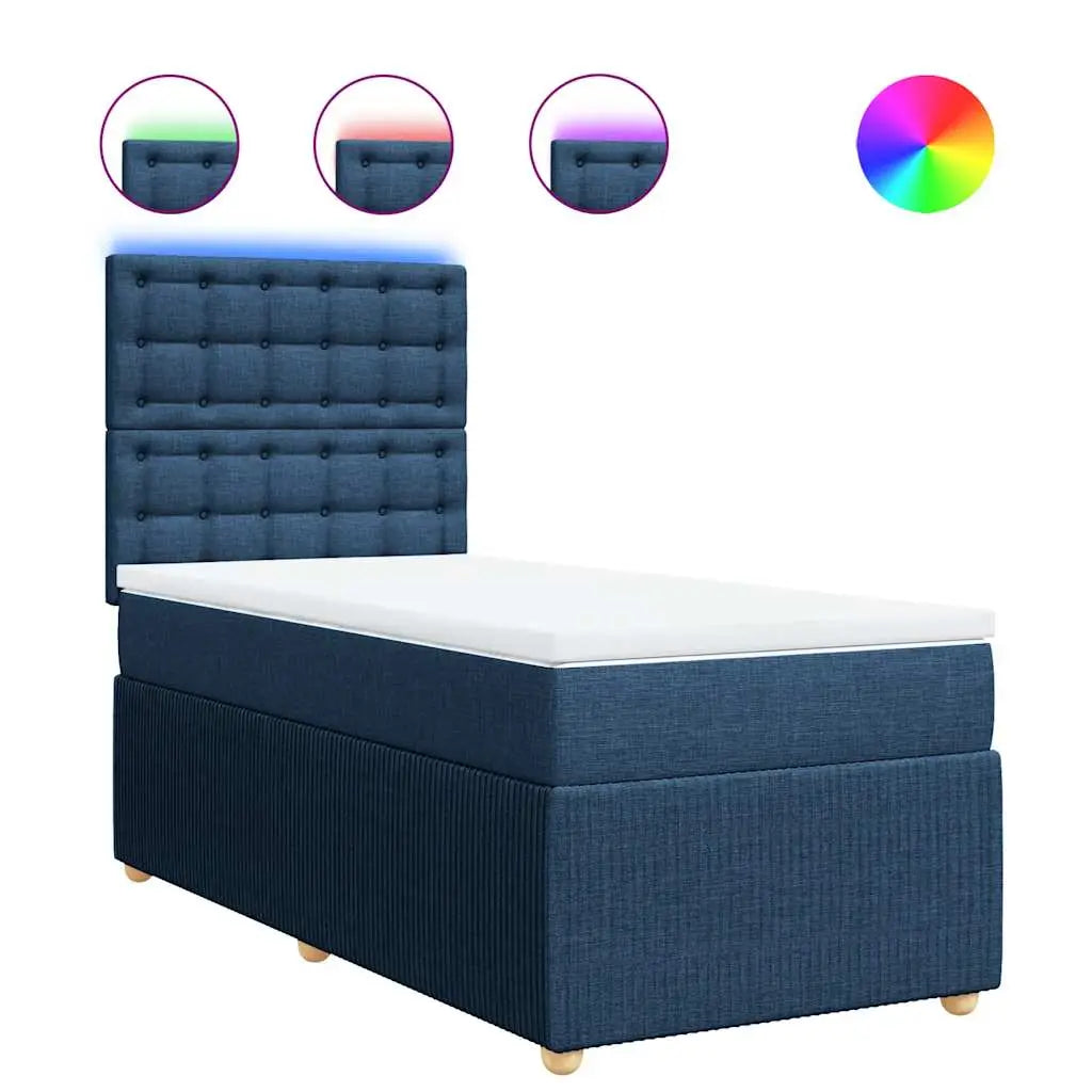 Sommier à lattes de lit avec matelas Bleu 80x200 cm Tissu - XIOS